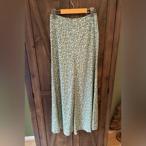 Green Wide Legged Floral Pants